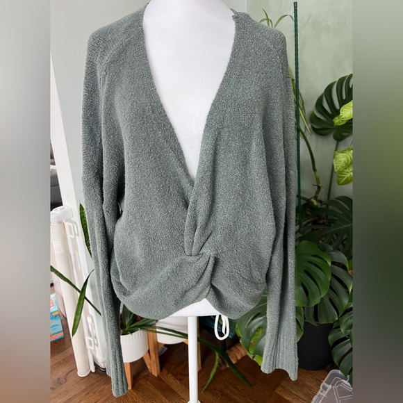 Express Sweaters - Express Sage Reversible V-Neck Sweater